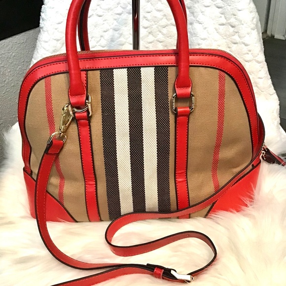 Burberry 2 Way Satchel Red - Picture 1 of 13